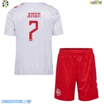 Camisa de time de futebol Dinamarca Mathias Jensen #7 Replicas 2º Equipamento Infantil Europeu 2024 Manga Curta (+ Calças curtas)